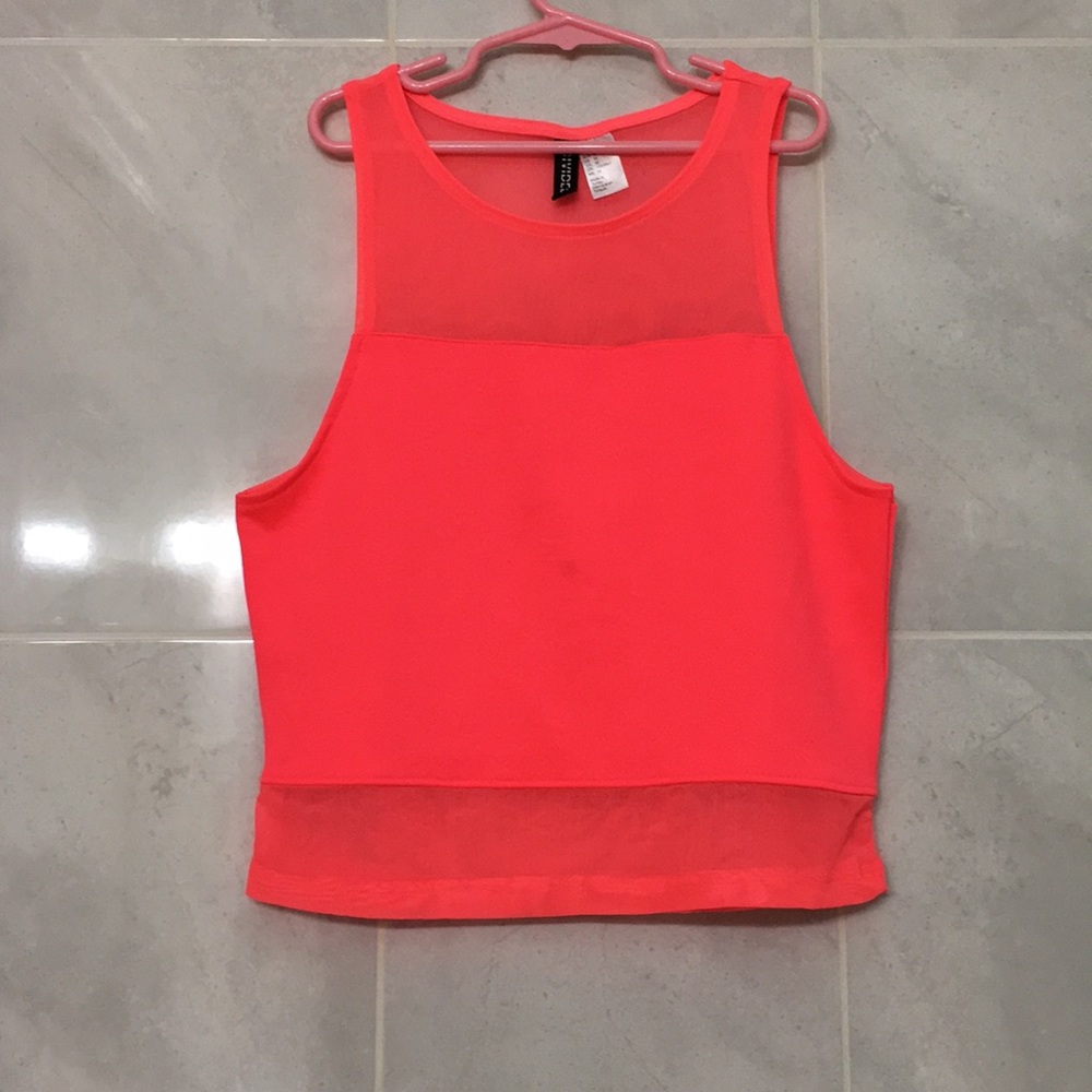 Neon Pink Crop Top | H&M | Juniors Size: M